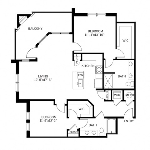 The Shirley Apartments Odenton MD Sangria 2-Bedroom Floor Plan B at  The Shirley Apartments , Odenton,21113